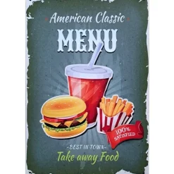 Cavetown Metalen Borden|American Classic Menu - metalen bord