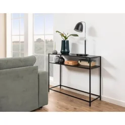 Nordhavn Sidetables|Amora Sidetable Zwart Metaal 100cm