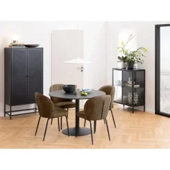 Nordhavn Wandkasten|Industriele Kasten|Amora Wandkast Zwart Metaal 80cm