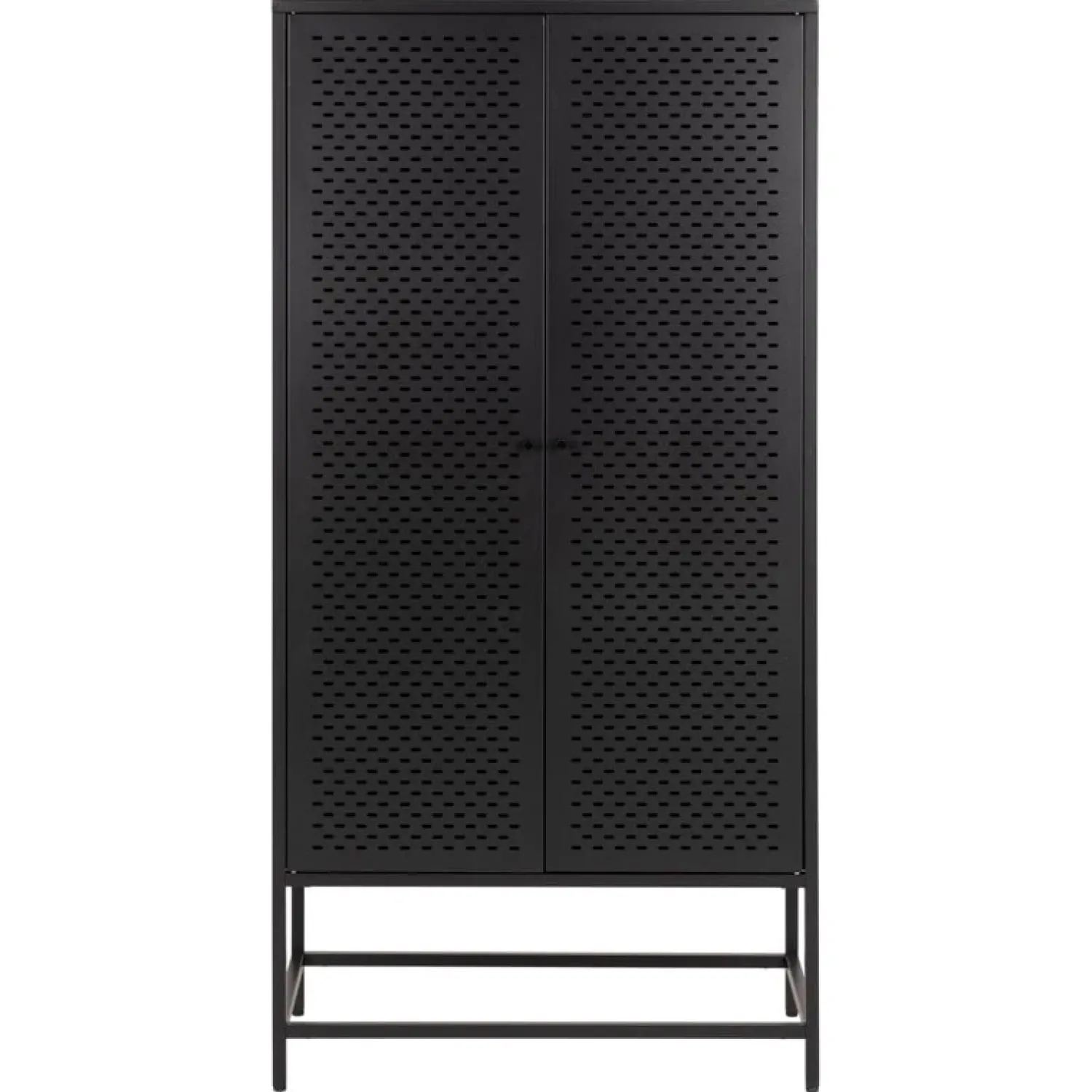 Nordhavn Wandkasten|Industriele Kasten|Amora Wandkast Zwart Metaal 80cm