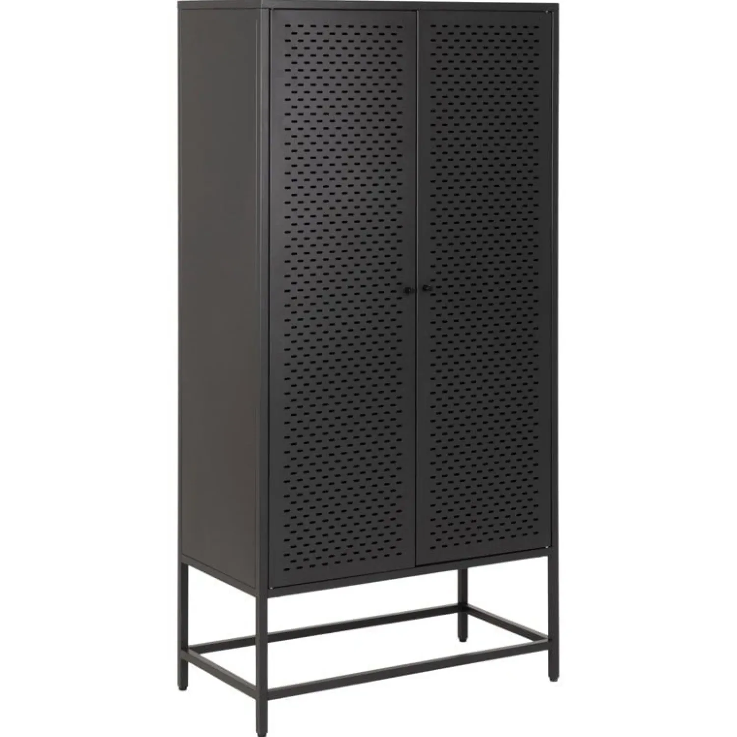 Nordhavn Wandkasten|Industriele Kasten|Amora Wandkast Zwart Metaal 80cm