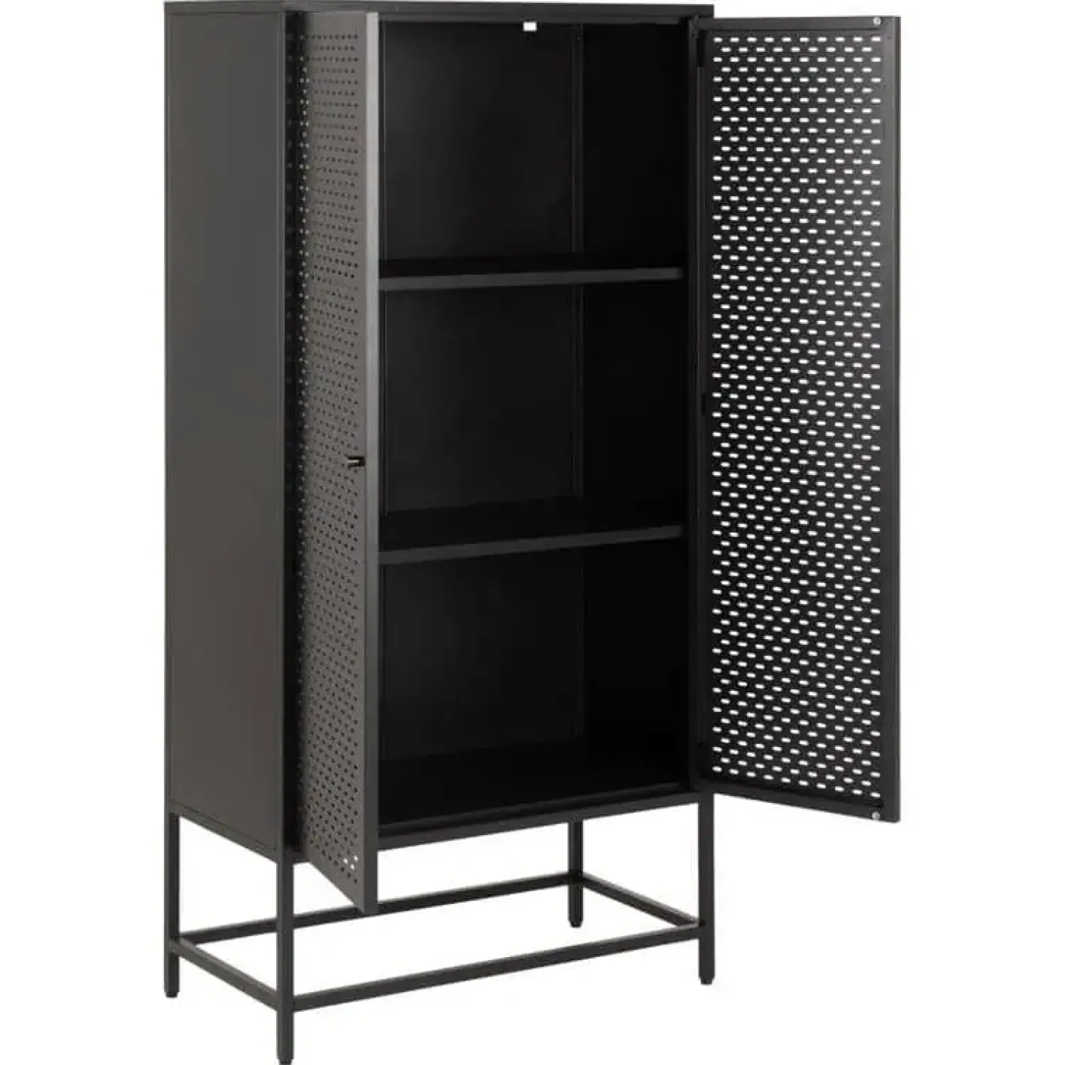 Nordhavn Wandkasten|Industriele Kasten|Amora Wandkast Zwart Metaal 80cm