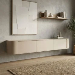 Vane Living Industriele Kasten|Tv Meubels|Amy Tv meubel zwevend Zand mangohout 155 cm