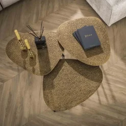 Kalfort Salontafels|Andora Salontafel setvan 3 organisch antiek brons