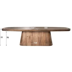 Kalfort Eettafels|Andreas Eettafel deens ovaal Acaciahout 300cm