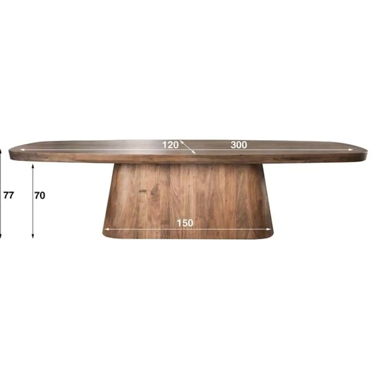 Kalfort Eettafels|Andreas Eettafel deens ovaal Acaciahout 300cm