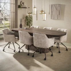 Kalfort Eettafels|Andreas Eettafel deens ovaal Acaciahout 240cm