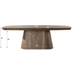 Kalfort Eettafels|Andreas Eettafel deens ovaal Acaciahout 240cm
