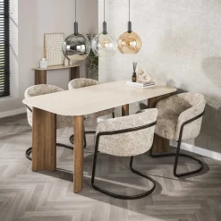 Kalfort Eetkamerstoelen|Anna Eetkamerstoel alura Zand