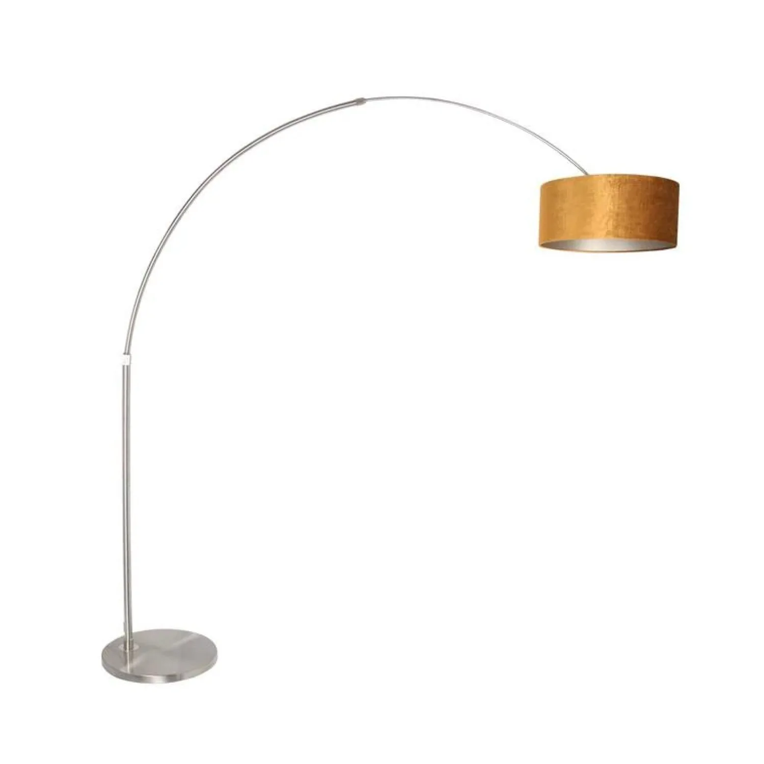 Steinmex Booglampen|Ariana 1-lichts Vloerlamp Staal met Goud Velvet kap