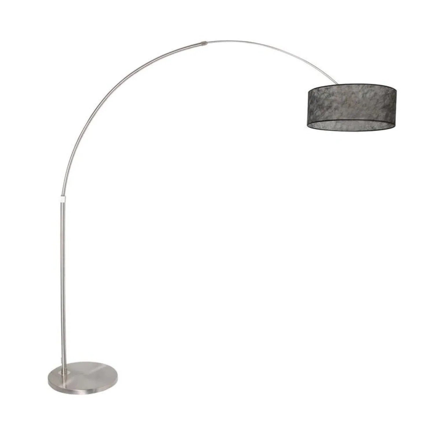 Steinmex Booglampen|Ariana 1-lichts Vloerlamp Staal met Zwart Sizoflor kap
