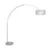 Steinmex Booglampen|Ariana 1-lichts Vloerlamp Staal met Zilver Sizoflor kap