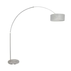 Steinmex Booglampen|Ariana 1-lichts Vloerlamp Staal met Zilver Sizoflor kap