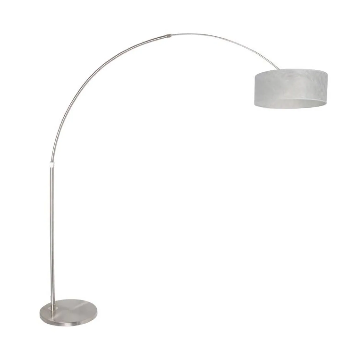 Steinmex Booglampen|Ariana 1-lichts Vloerlamp Staal met Zilver Sizoflor kap