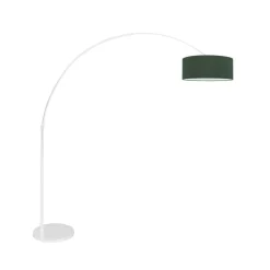 Steinmex Booglampen|Ariana 1-lichts Vloerlamp Wit met Groen Velvet kap