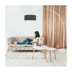 Steinmex Booglampen|Ariana 1-lichts Vloerlamp Wit met Groen Velvet kap