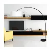 Steinmex Booglampen|Ariana 1-lichts Vloerlamp Zwart met Wit Chintz kap