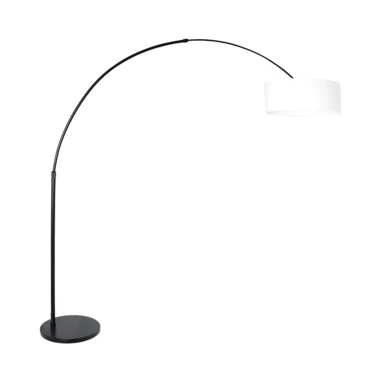 Steinmex Booglampen|Ariana 1-lichts Vloerlamp Zwart met Wit Chintz kap