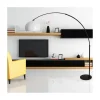 Steinmex Booglampen|Ariana 1-lichts Vloerlamp Zwart met Wit Kunststof kap