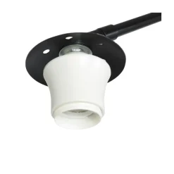 Steinmex Booglampen|Ariana 1-lichts Vloerlamp Zwart met Wit Kunststof kap