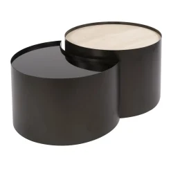 Kalfort Salontafels|Arianna Salontafel Set van 2 Rond keramiek glas 60cm