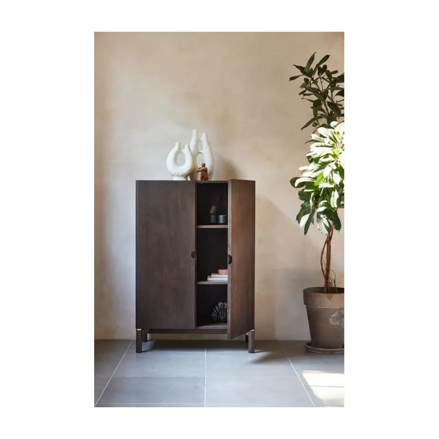 LykkeHome Wandkasten|Industriele Kasten|Aris Wandkast 130 cm espresso