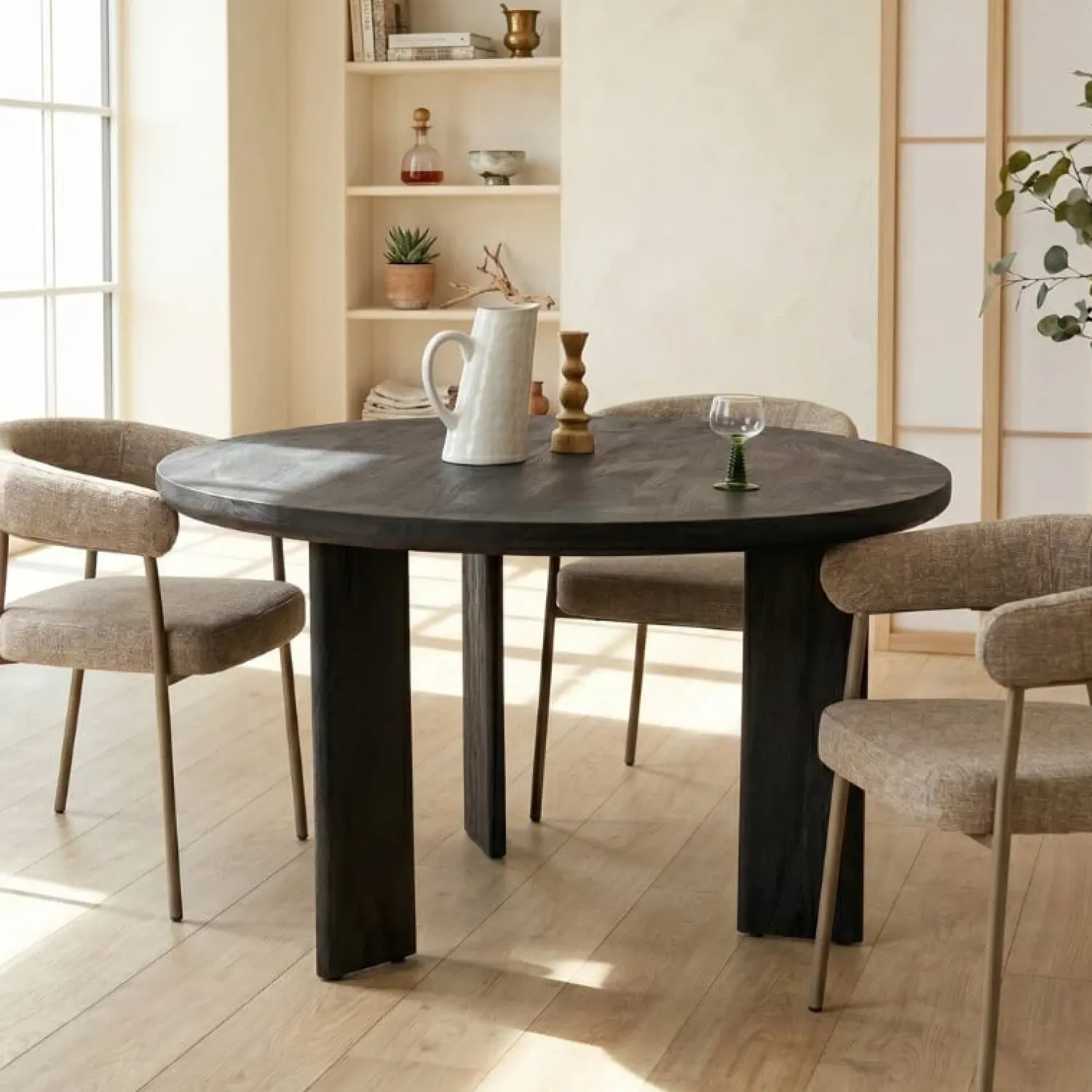 Vane Living Eettafels|Arne Eettafel zwart Rond 130cm