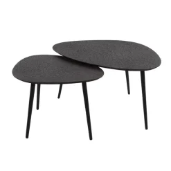 Kalfort Salontafels|Arona Salontafel set van 2 organisch metallic / Grijs