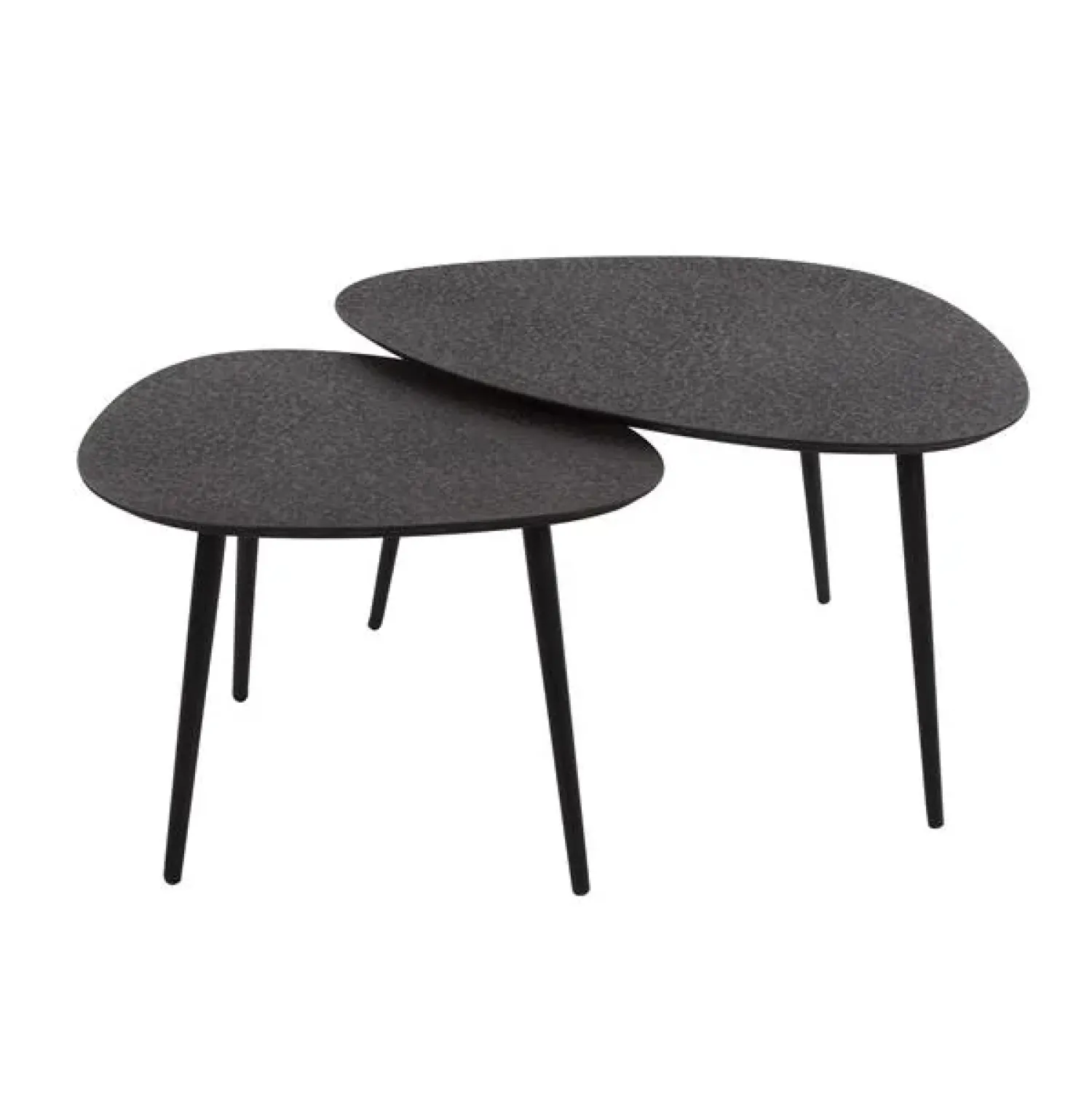 Kalfort Salontafels|Arona Salontafel set van 2 organisch metallic / Grijs