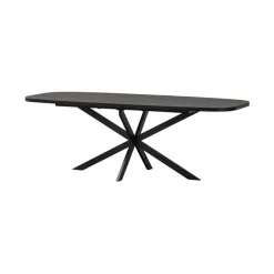 WOOOD Eettafels|Arros uitschuifbare Eettafel zwart 180-220cm
