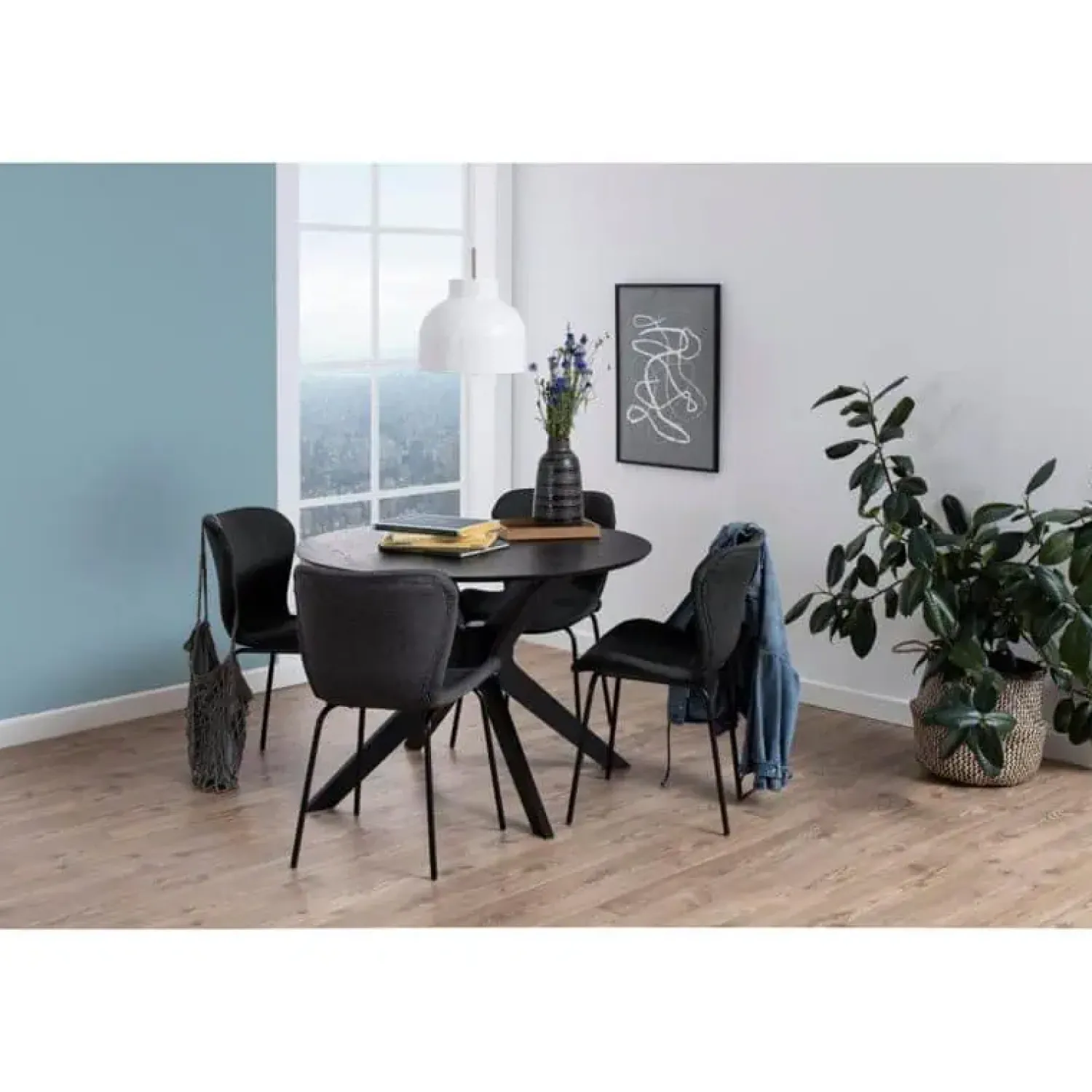 Nordhavn Eettafels|Arvon Eettafel Rond Zwart 105cm