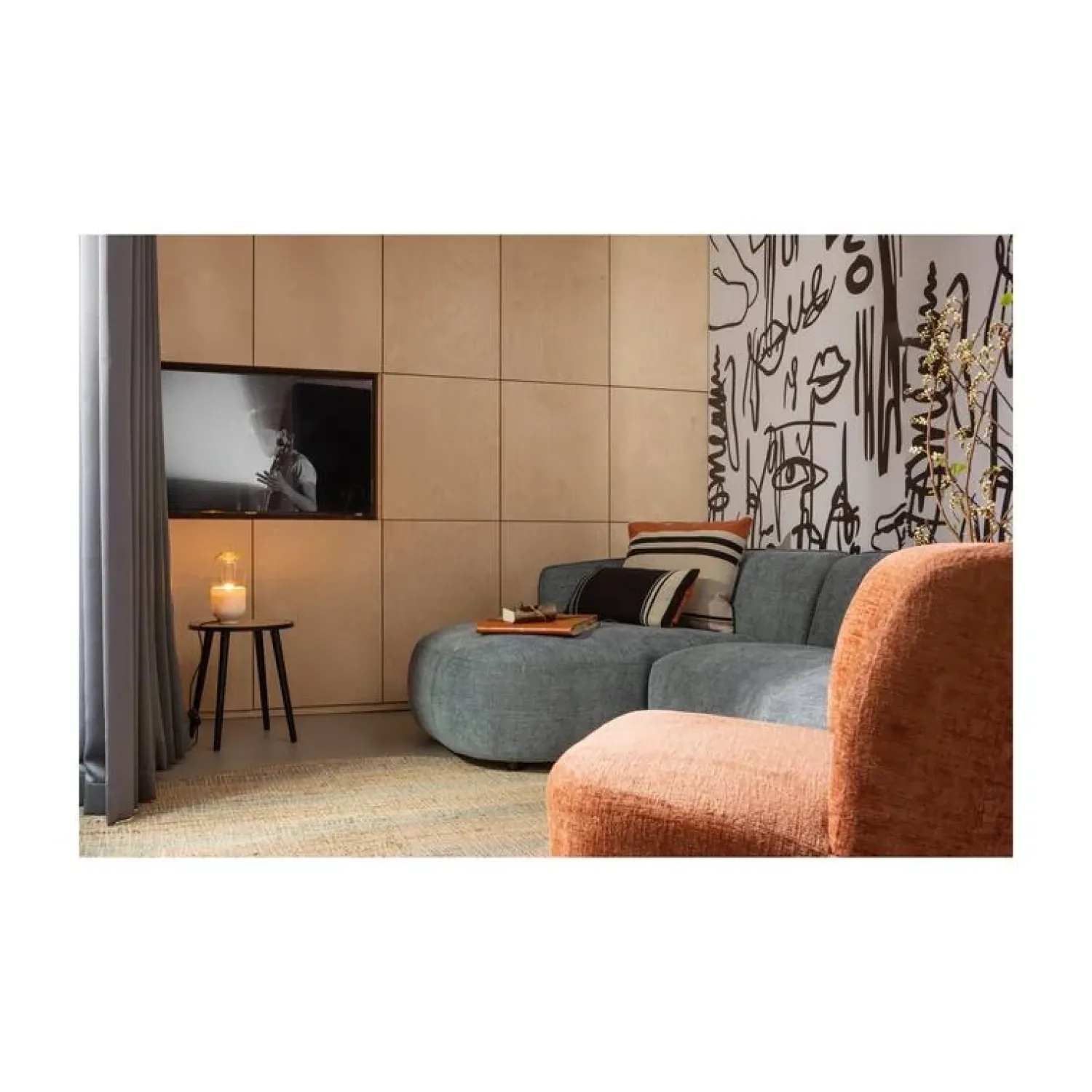 WOOOD Fauteuils|Atty Draaifauteuil velvet terracotta