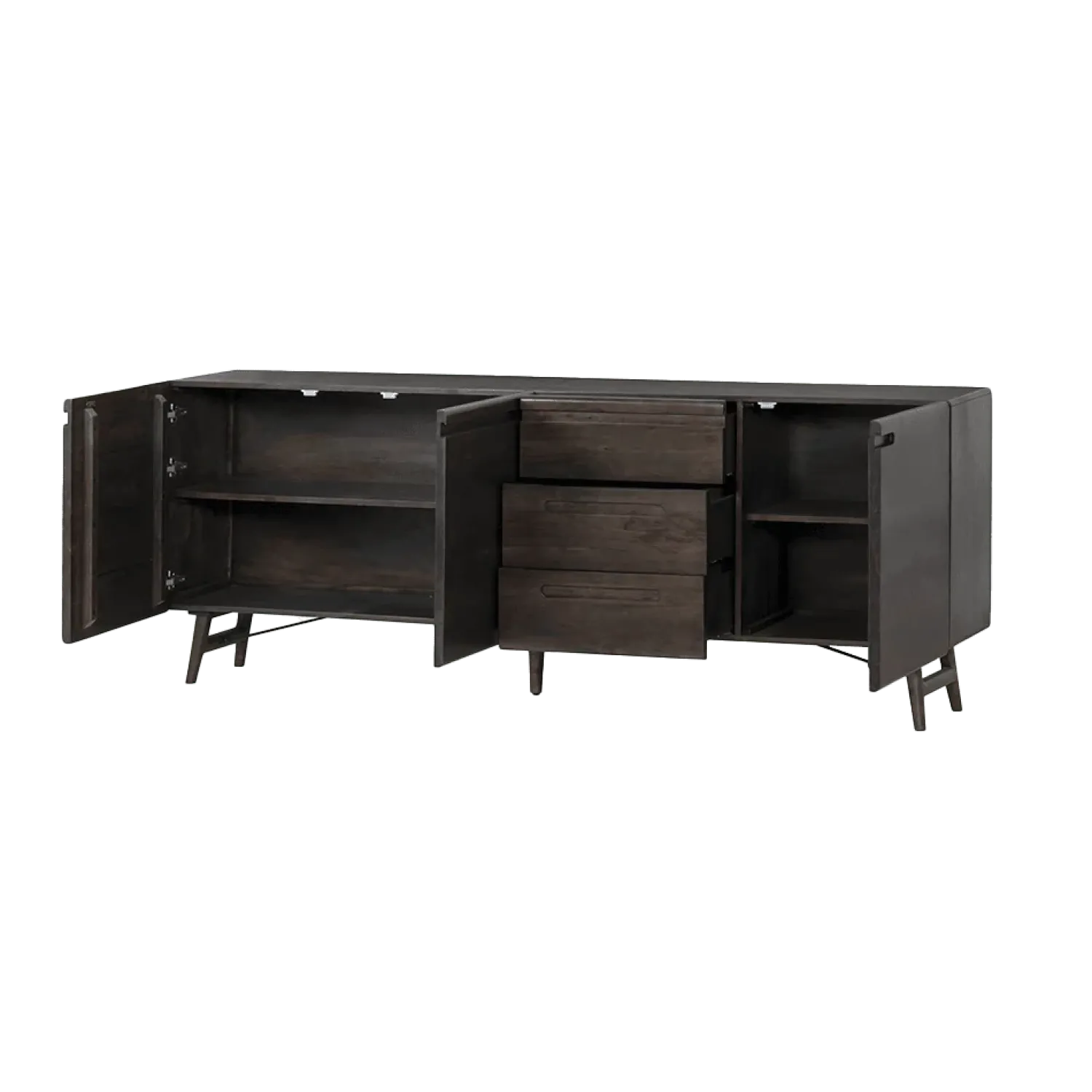 Tower living Dressoirs|Industriele Kasten|Aura Dressoir espresso Acaciahout 210 cm
