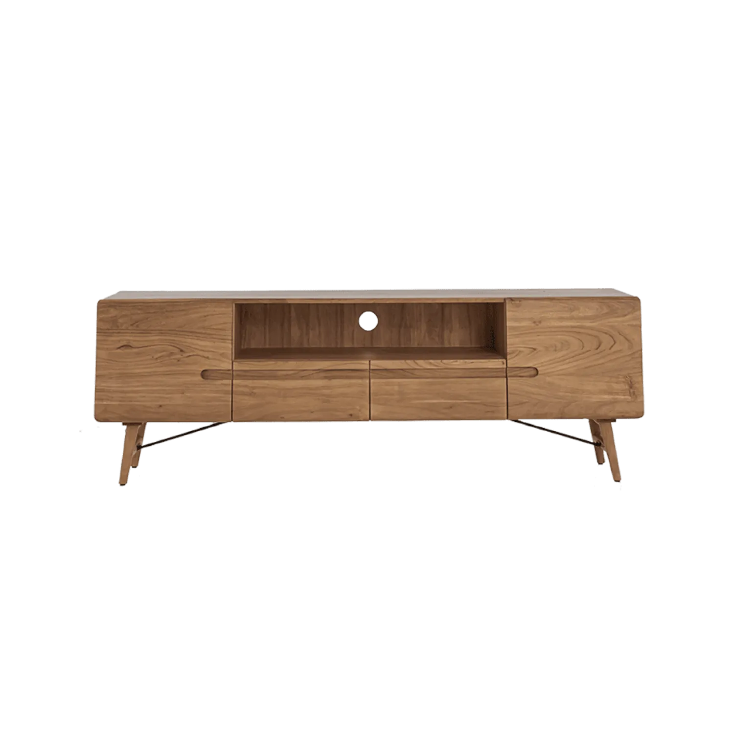 Tower living Industriele Kasten|Tv Meubels|Aura Tv meubel naturel Acaciahout 180 cm