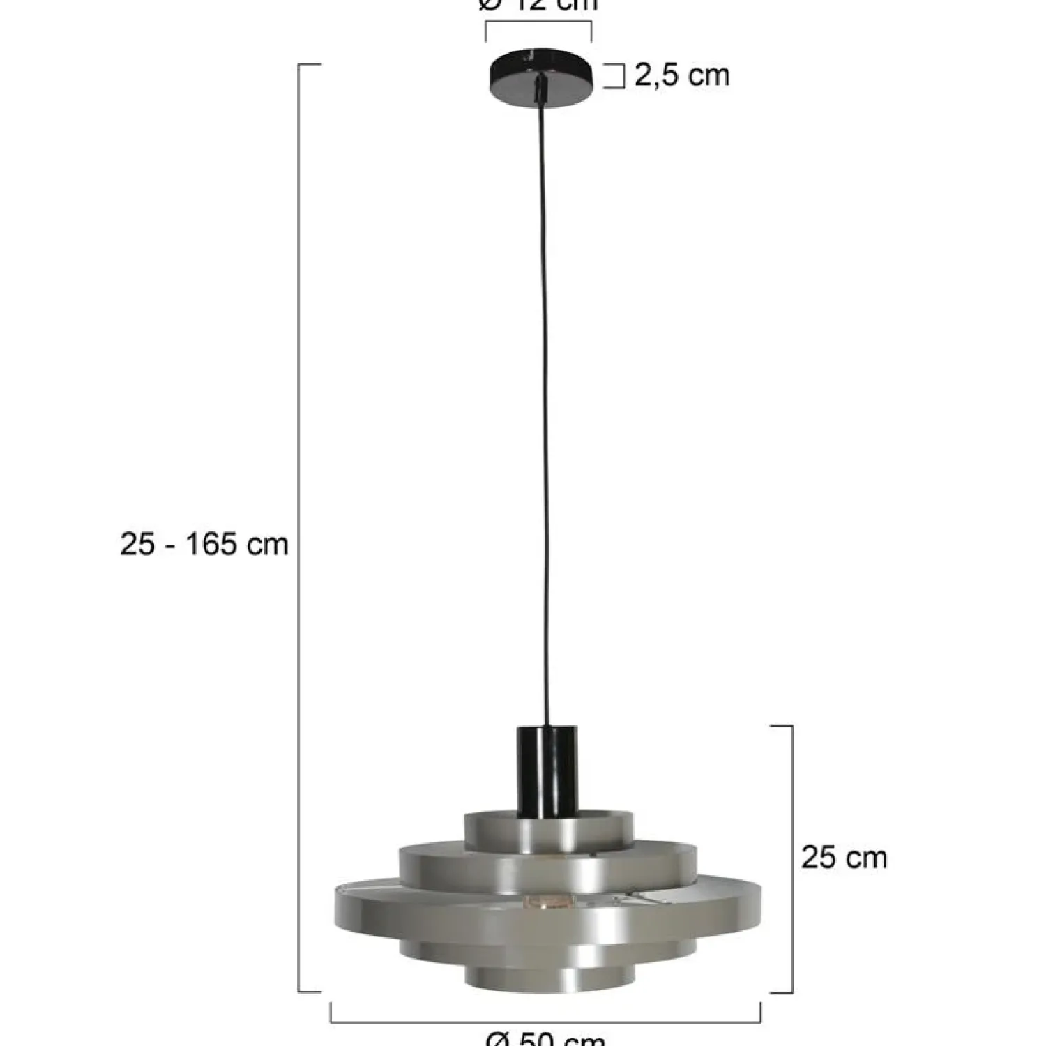 Steinmex Hanglampen|Ayra 1-lichts Hanglamp Grijs Metaal