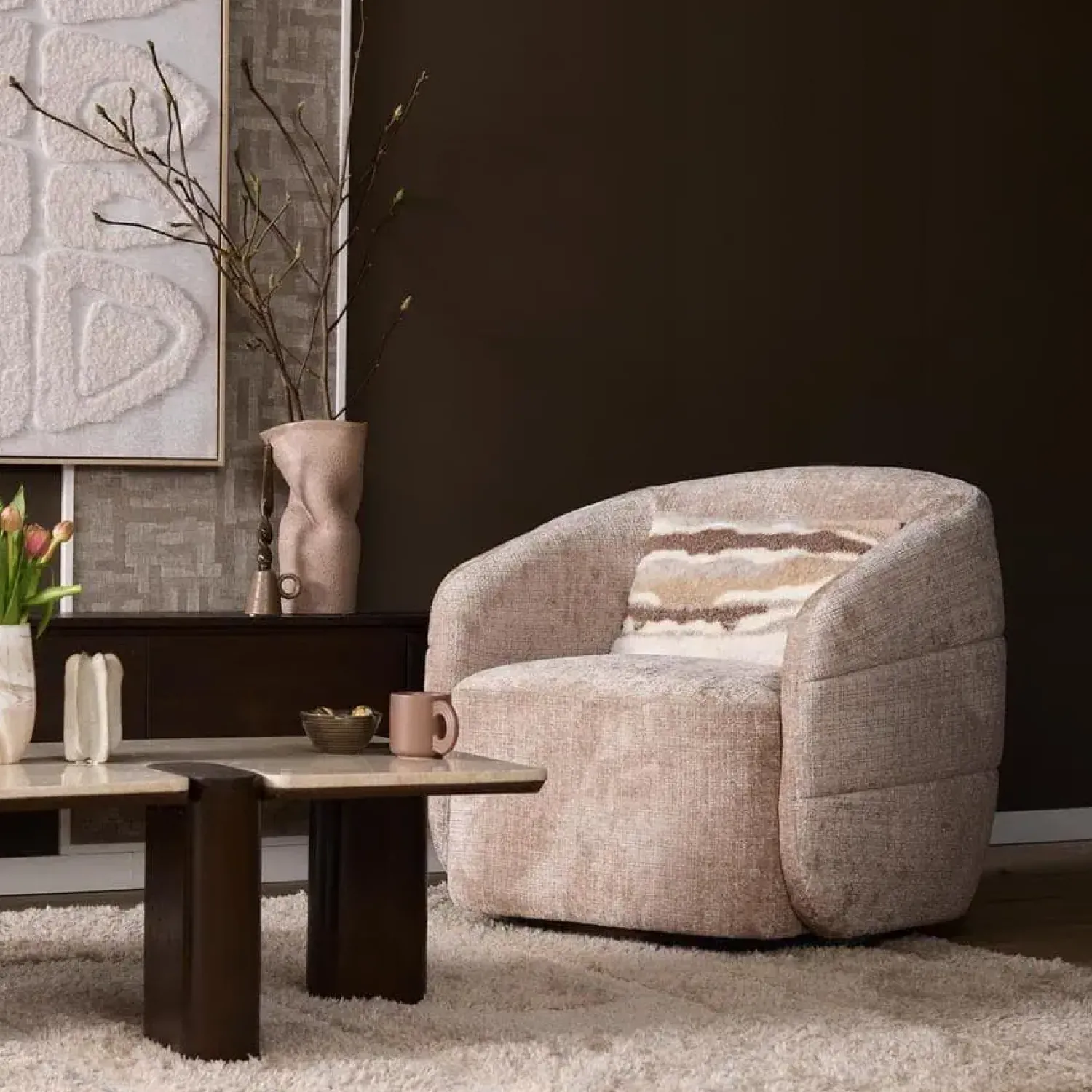 Furndea Fauteuils|Azra Fauteuil Beige stof
