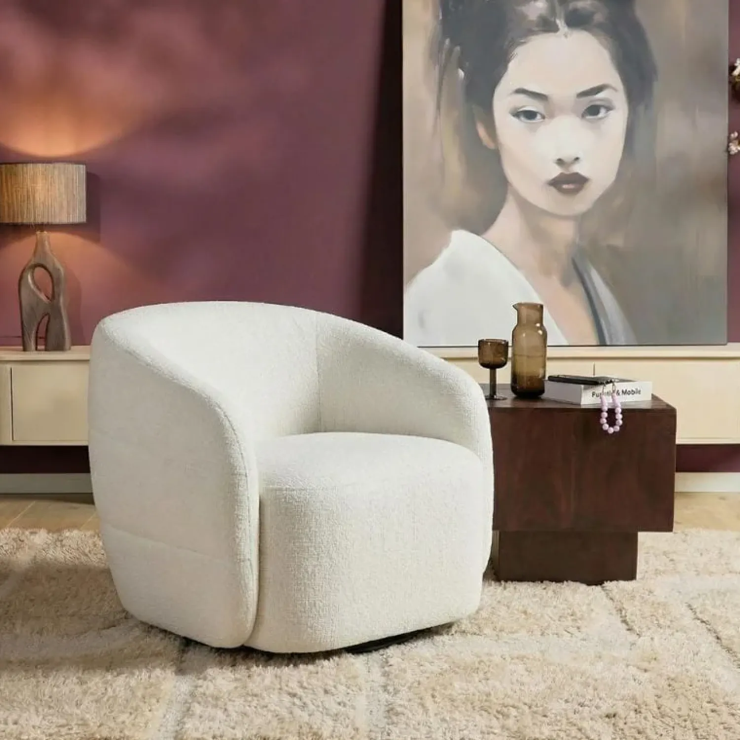 Furndea Fauteuils|Azra Fauteuil Gebroken wit stof