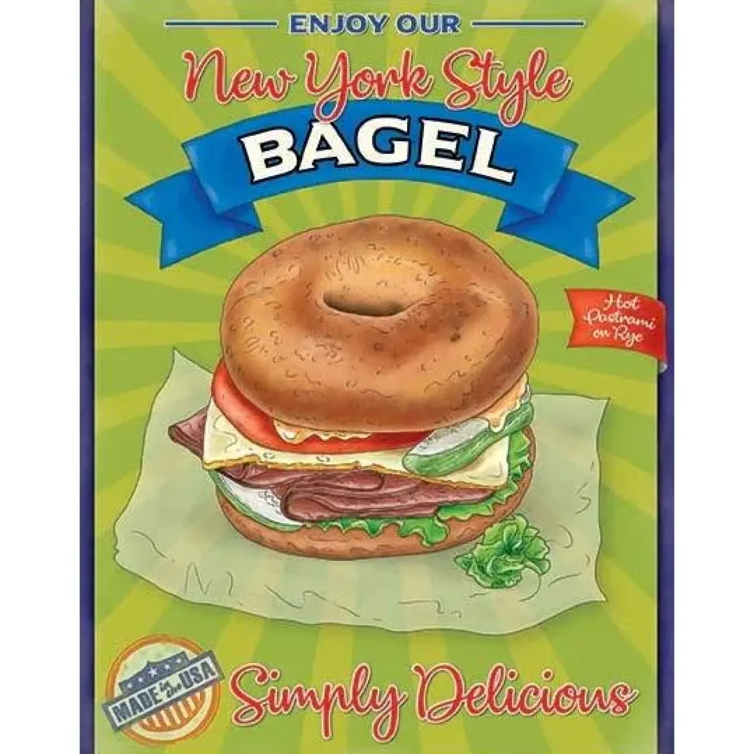 Cavetown Metalen Borden|Bagel New York Style - metalen bord