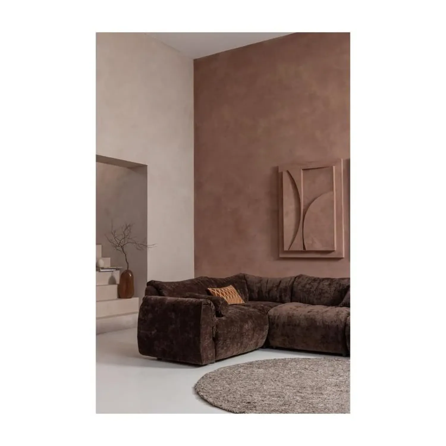 WOOOD Modulaire Banken|Baggy 1-zits element chenille donkerbruin