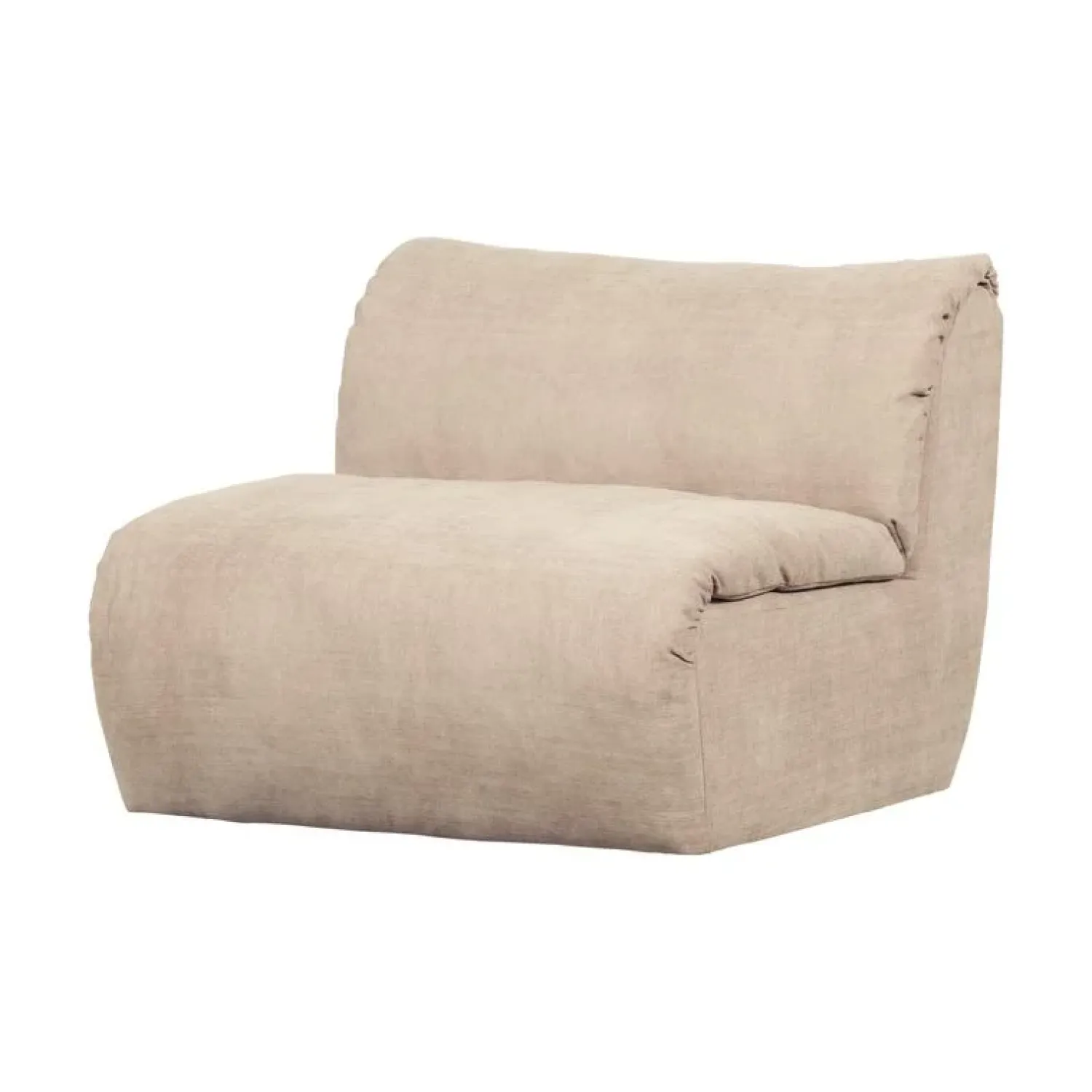 WOOOD Modulaire Banken|Baggy 1-zits element geweven chenille zand