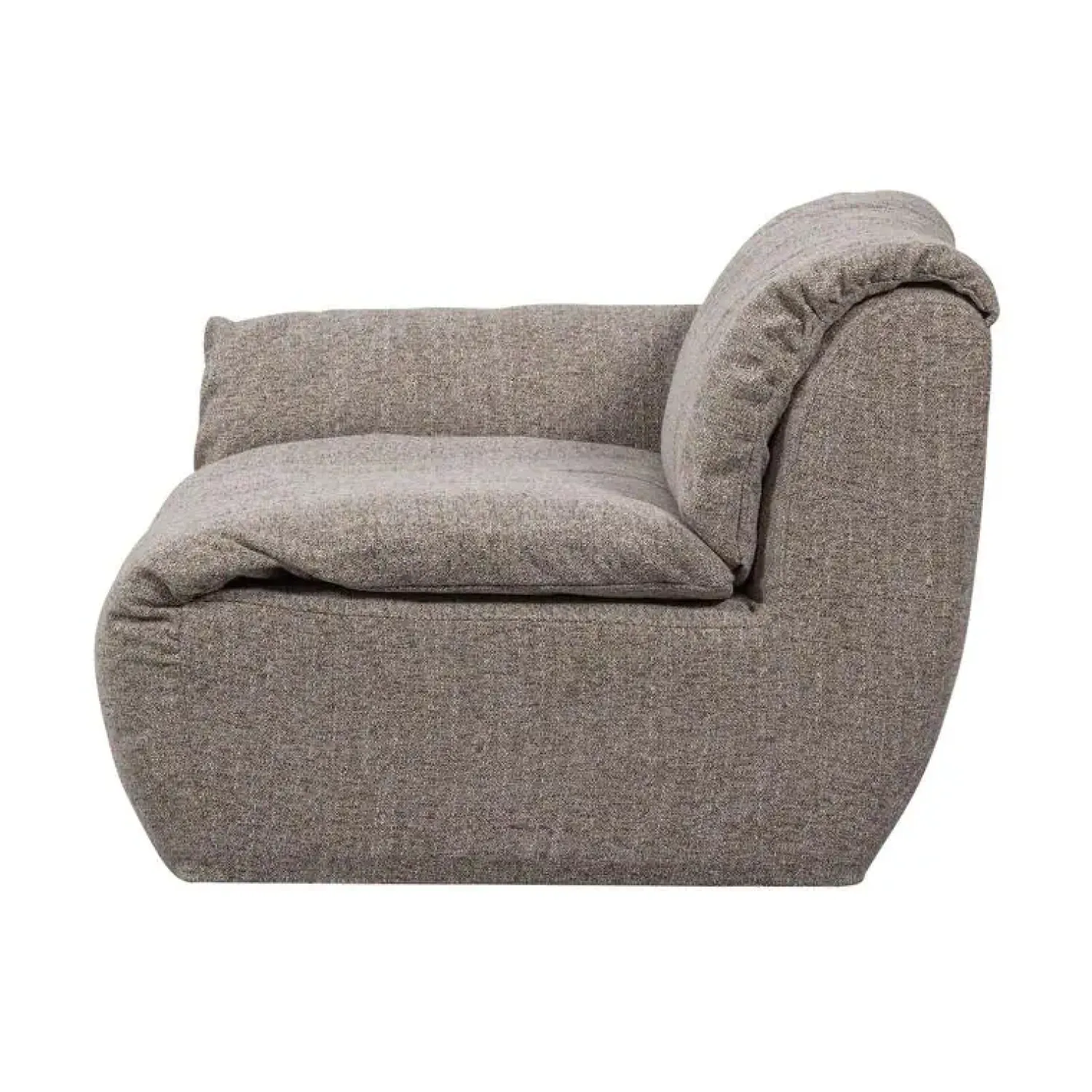 WOOOD Modulaire Banken|Baggy 1-zits element met arm links bruin melange