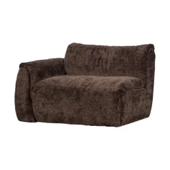 WOOOD Modulaire Banken|Baggy 1-zits element met arm links chenille donkerbruin