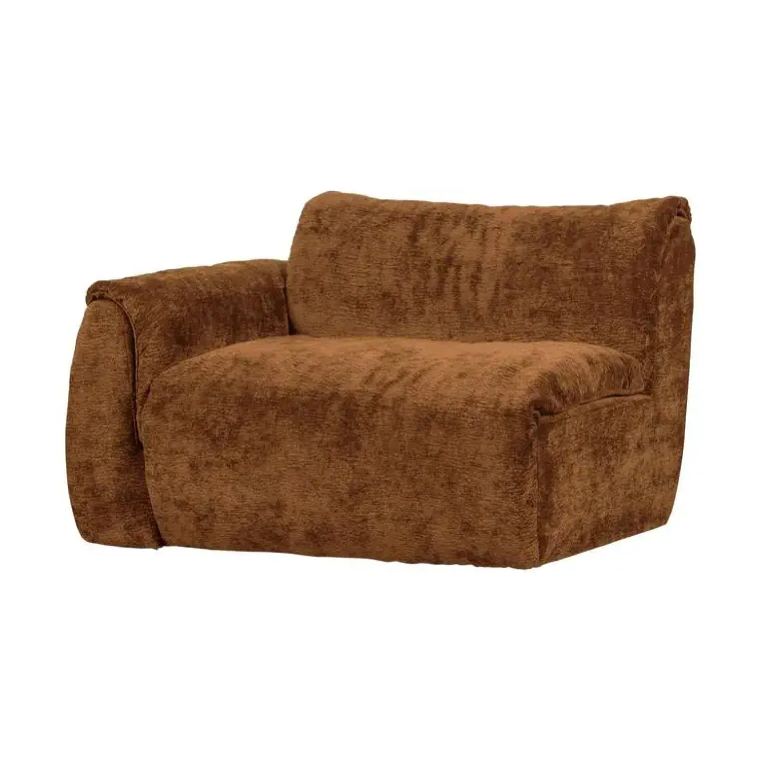 WOOOD Modulaire Banken|Baggy 1-zits element met arm links chenille middenbruin