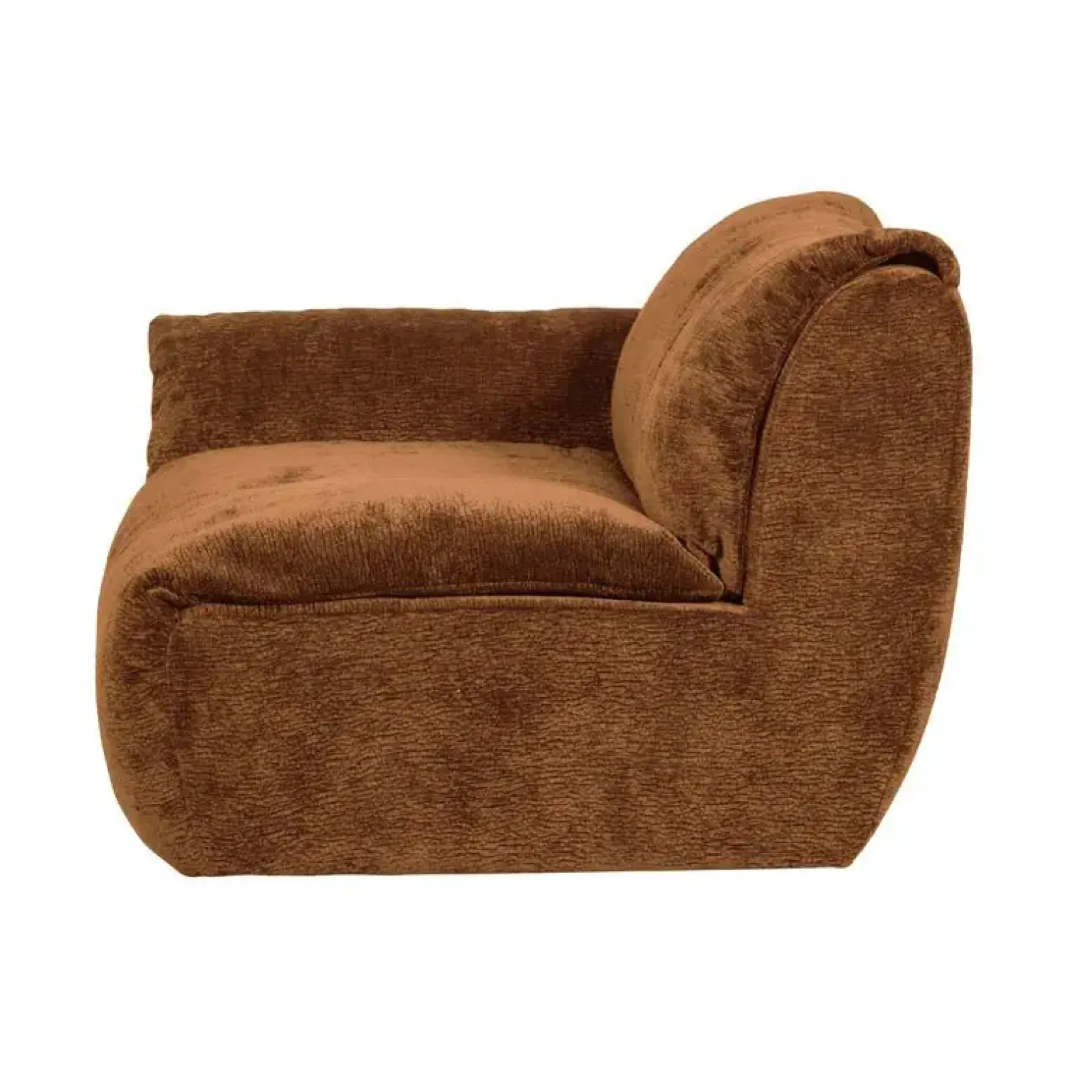WOOOD Modulaire Banken|Baggy 1-zits element met arm links chenille middenbruin