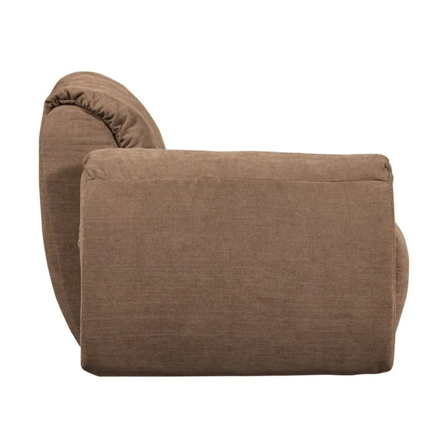 WOOOD Modulaire Banken|Baggy 1-zits element met arm links geweven chenille bruin