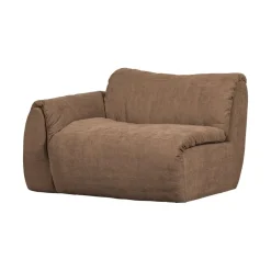 WOOOD Modulaire Banken|Baggy 1-zits element met arm links geweven chenille bruin