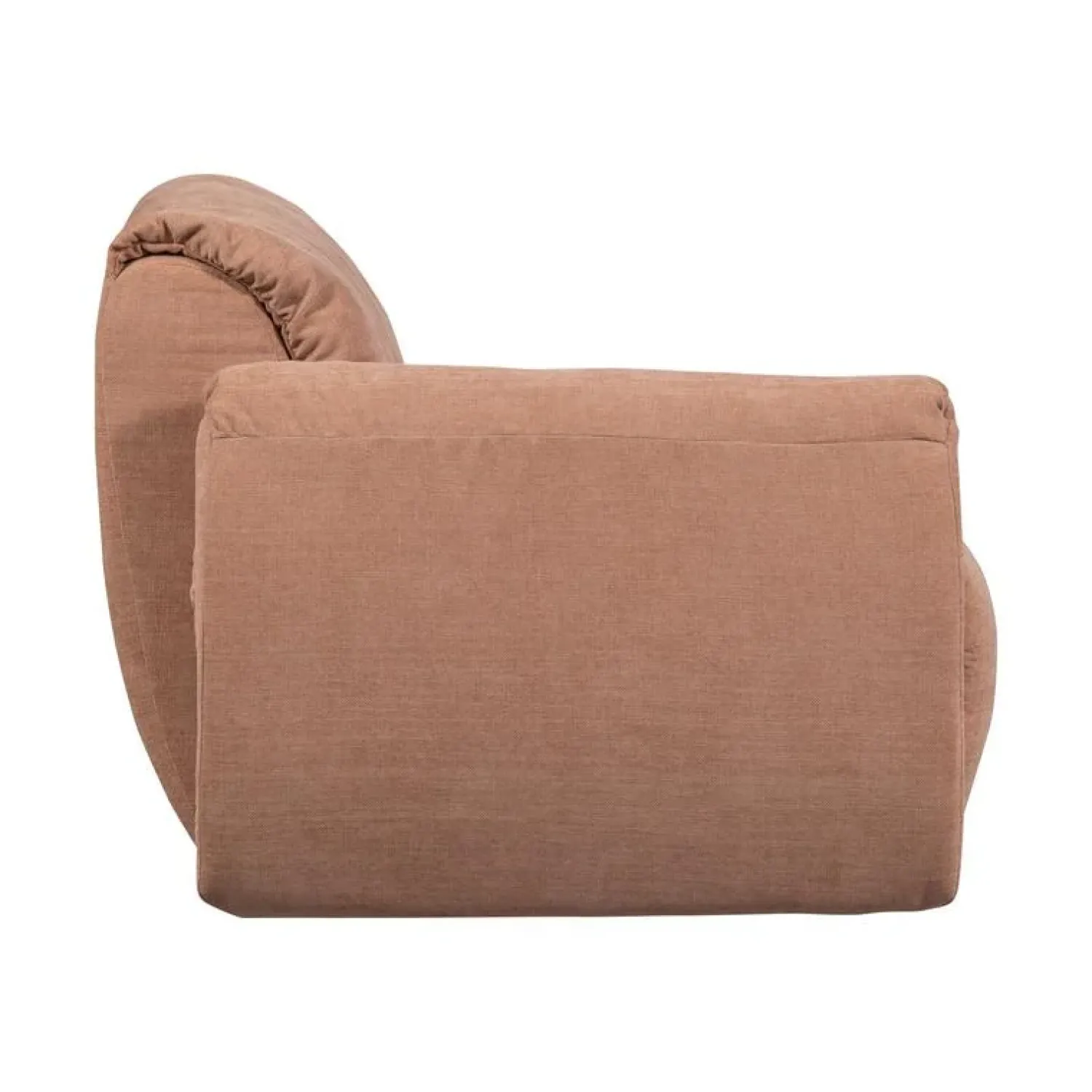 WOOOD Modulaire Banken|Baggy 1-zits element met arm links geweven chenille oudroze