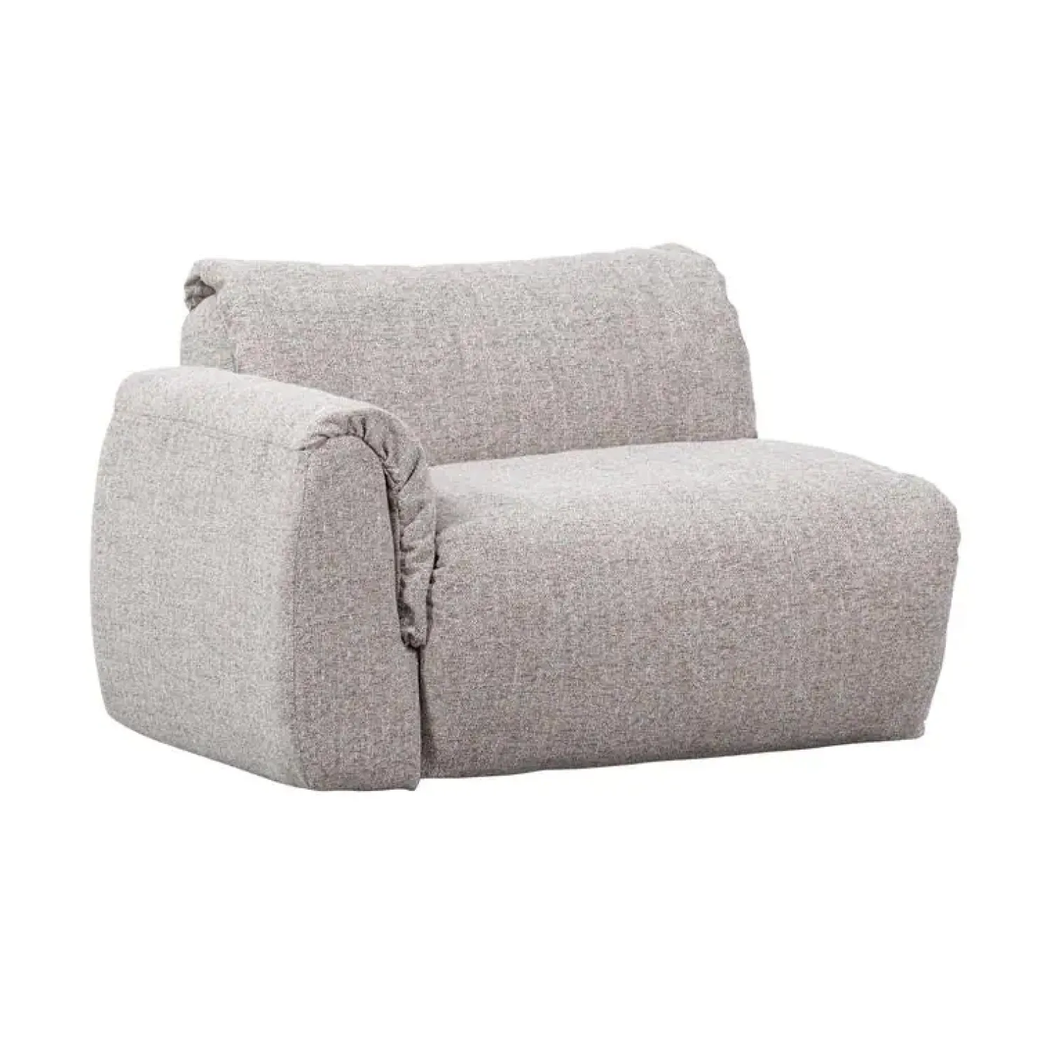 WOOOD Modulaire Banken|Baggy 1-zits element met arm links naturel melange