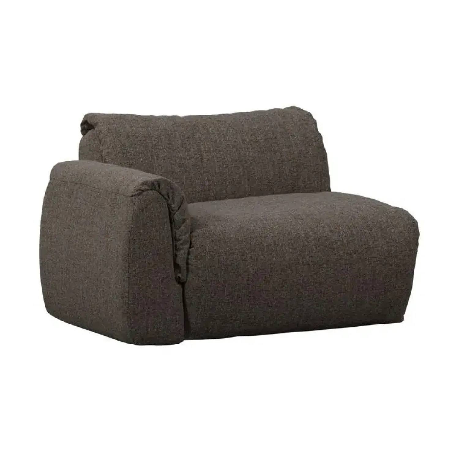 WOOOD Modulaire Banken|Baggy 1-zits element met arm links warmgrijs melange