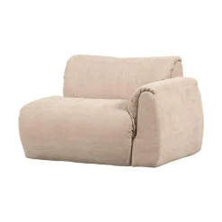 WOOOD Modulaire Banken|Baggy 1-zits element met arm rechts geweven chenille zand
